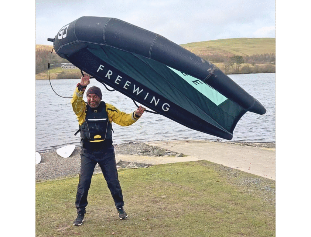 Holding wingsurf wing on land