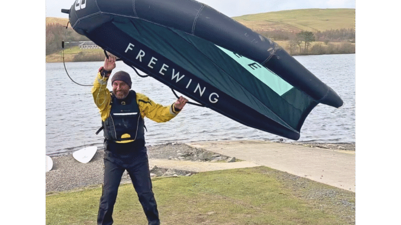 Holding wingsurf wing on land