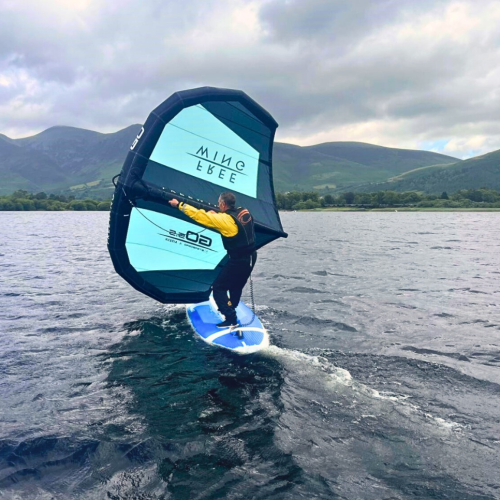 Wingsurfing on lake